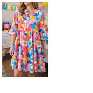 Michelle McDowell small Multicolor Abstract Dress new